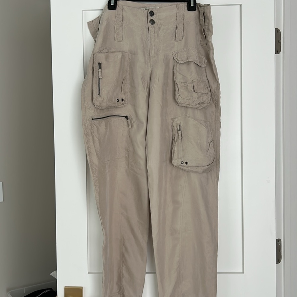 Johnny Was Pete & Greta Tyla Cargo Pants tan sz 12